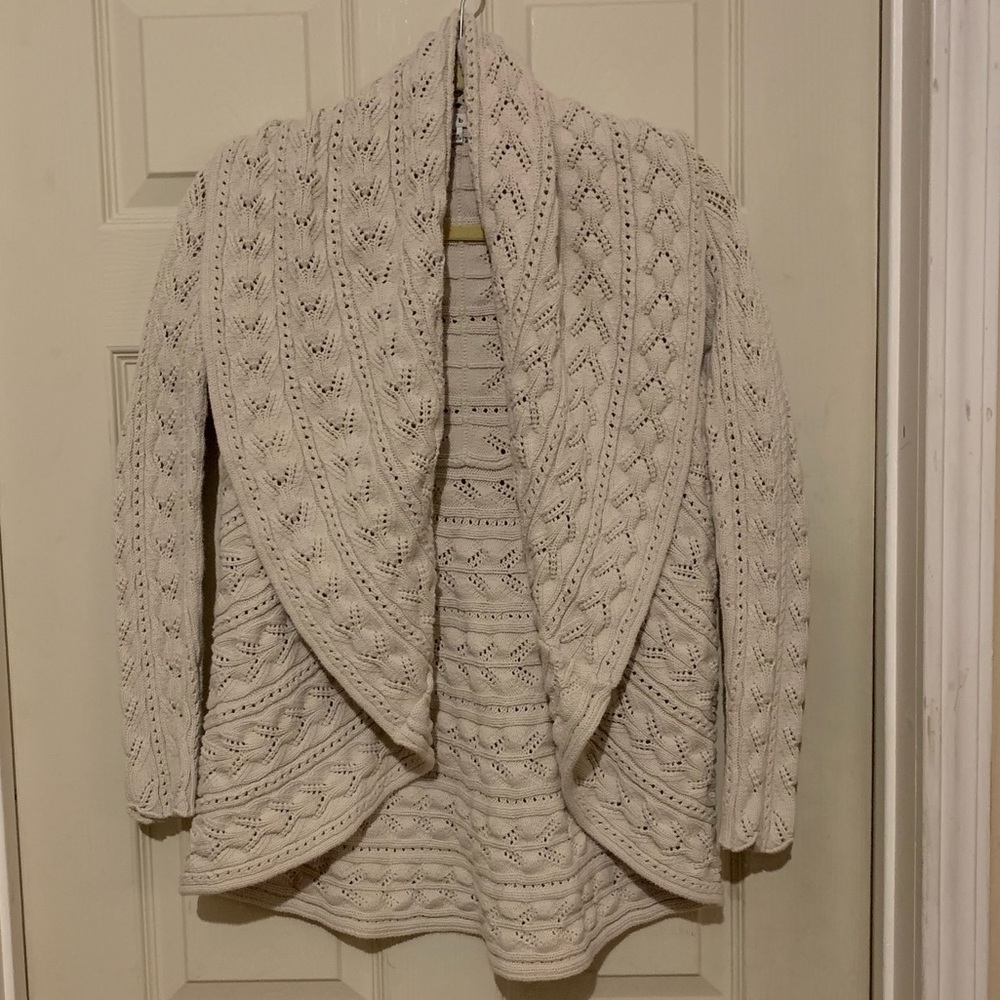 CAbi Cream Knit Circle Cardigan